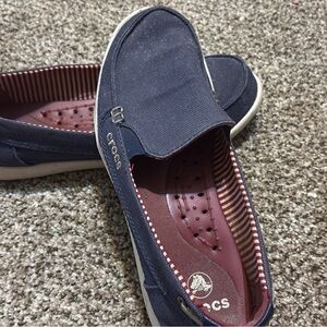 CROCS Navy Canvas Slip-Ons